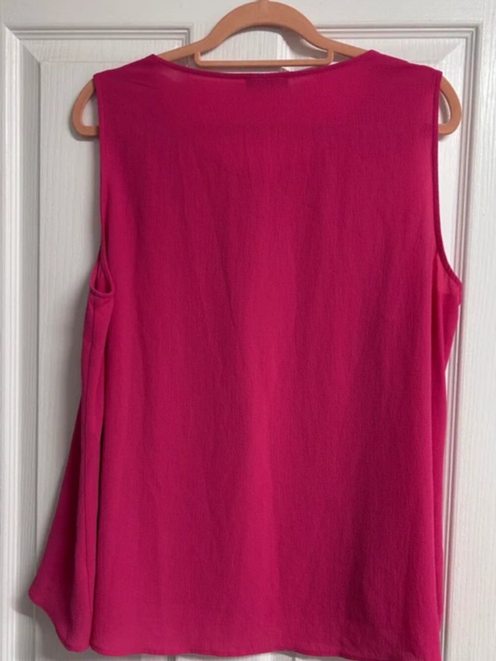 M&Co Fuchsia Sleeveless Front Ruffle Blouse Top Size 18 - Picture 2 of 5